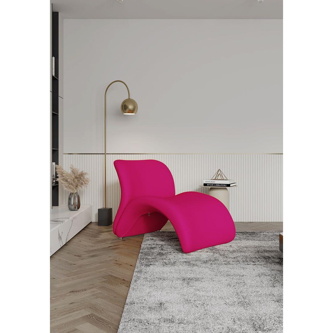 Manhattan Comfort Rosebud Fuchsia Pink Wool Blend Accent Chairs In A Set Of 2
