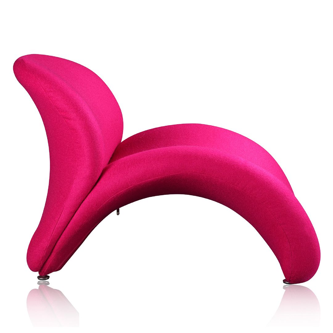 Manhattan Comfort Rosebud Fuchsia Pink Wool Blend Accent Chairs In A Set Of 2