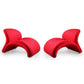Manhattan Comfort Rosebud Red Wool Blend Accent Chairs In A Set Of 2