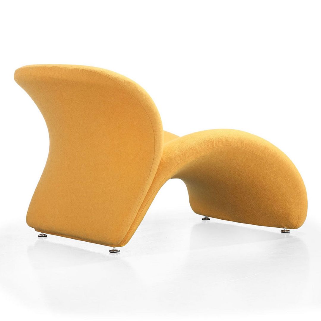 Manhattan Comfort Rosebud Yellow Wool Blend Accent Chairs In A Set Of 2