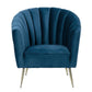 Manhattan Comfort Rosemont Blue & Gold Velvet Accent Chair