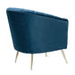 Manhattan Comfort Rosemont Blue & Gold Velvet Accent Chair