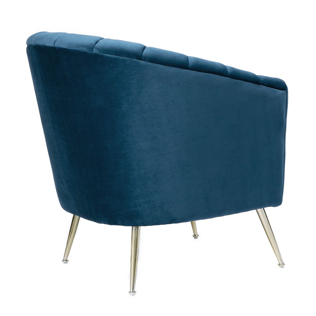 Manhattan Comfort Rosemont Blue & Gold Velvet Accent Chair