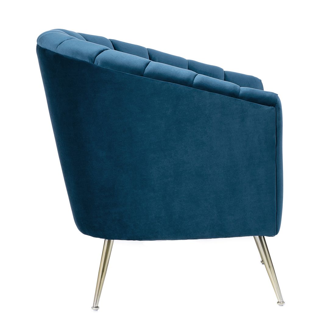 Manhattan Comfort Rosemont Blue & Gold Velvet Accent Chair