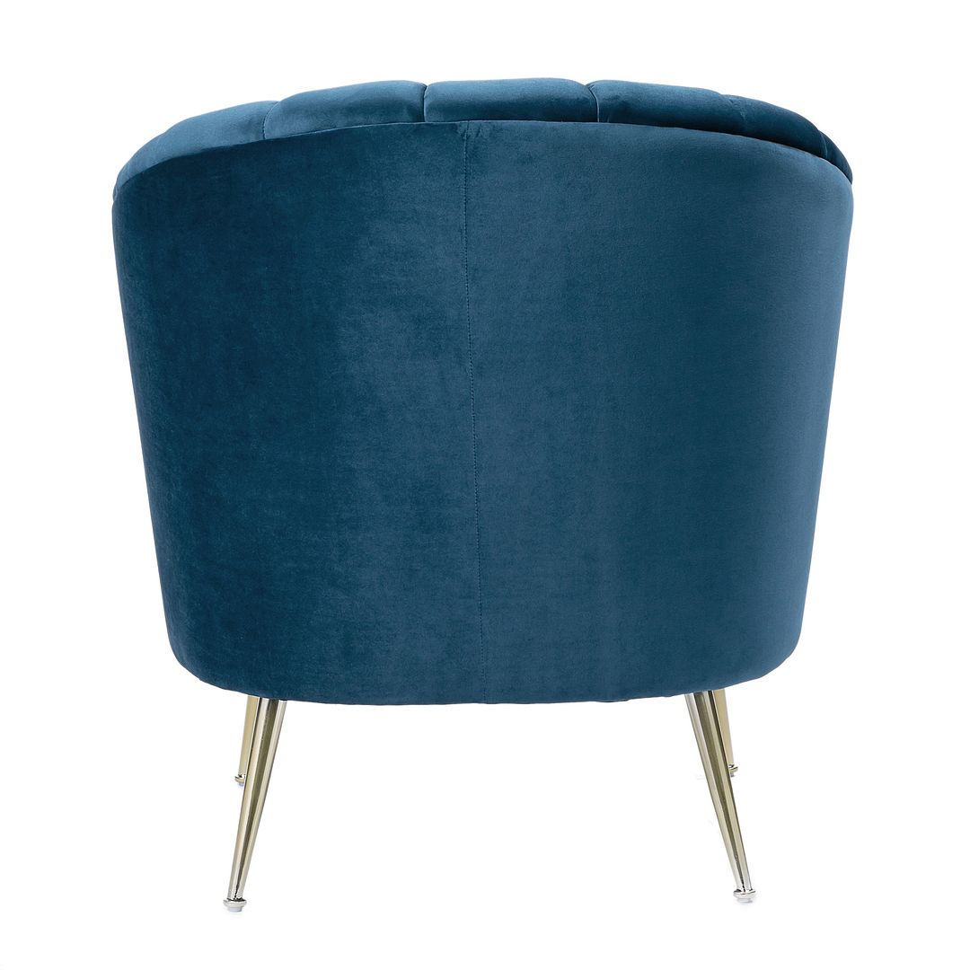 Manhattan Comfort Rosemont Blue & Gold Velvet Accent Chair