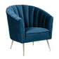 Manhattan Comfort Rosemont Blue & Gold Velvet Accent Chair