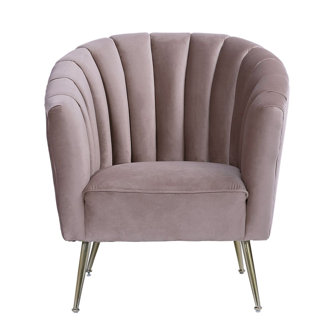 Manhattan Comfort Rosemont Blush & Gold Velvet Accent Chair