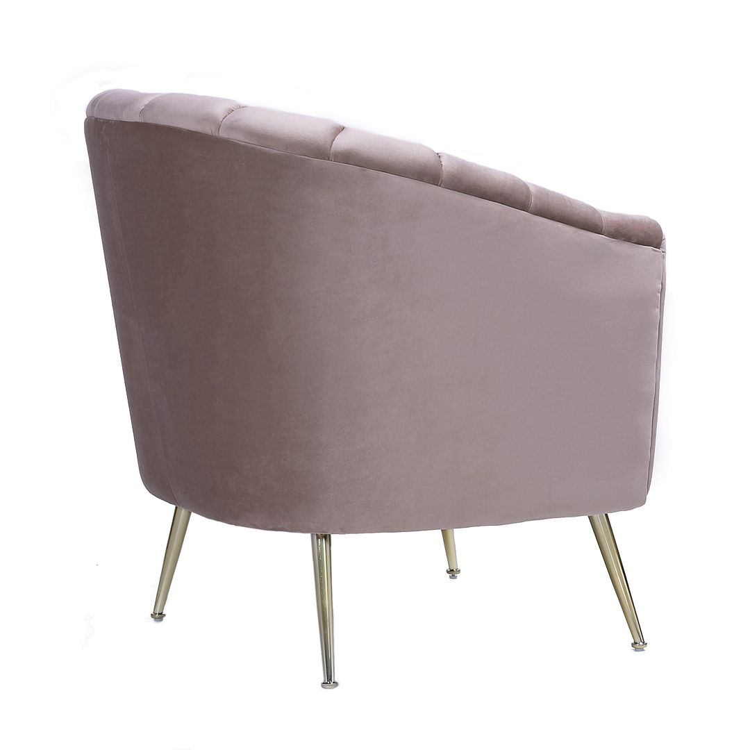 Manhattan Comfort Rosemont Blush & Gold Velvet Accent Chair