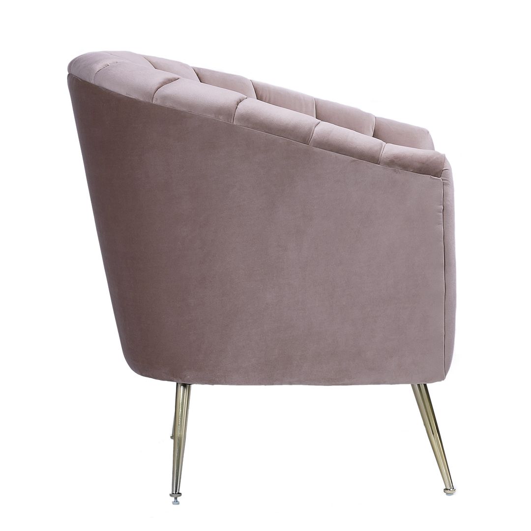 Manhattan Comfort Rosemont Blush & Gold Velvet Accent Chair