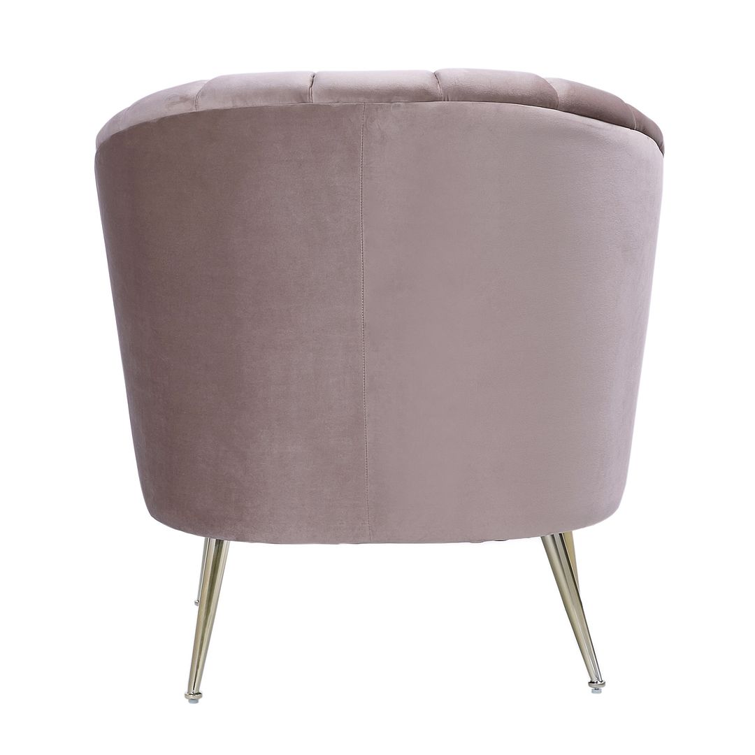 Manhattan Comfort Rosemont Blush & Gold Velvet Accent Chair