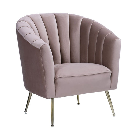 Manhattan Comfort Rosemont Blush & Gold Velvet Accent Chair