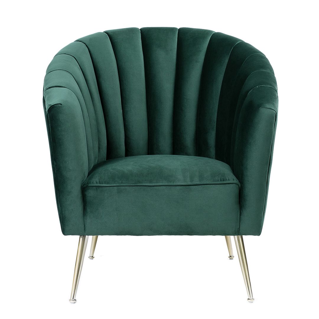 Manhattan Comfort Rosemont Green & Gold Velvet Accent Chair