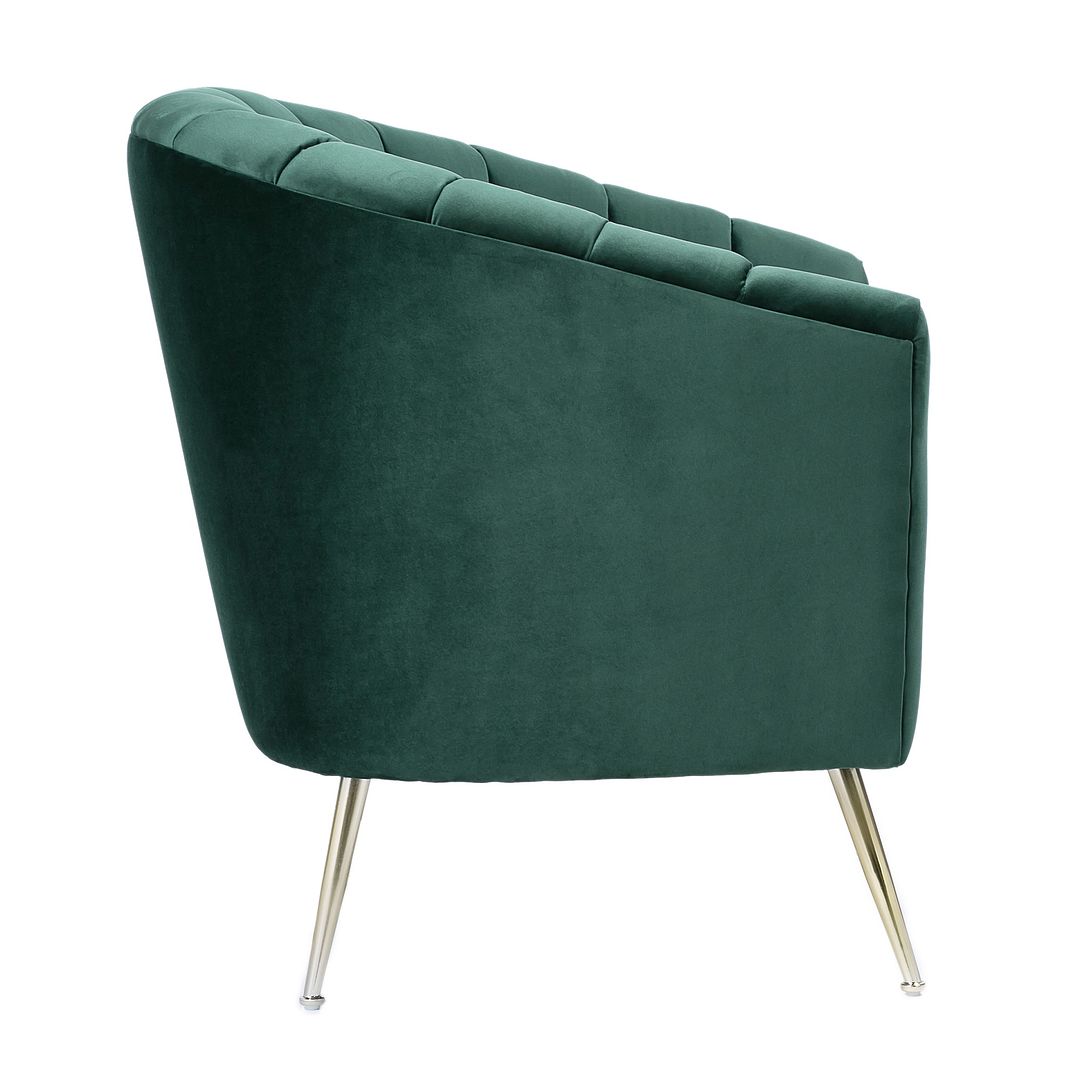 Manhattan Comfort Rosemont Green & Gold Velvet Accent Chair