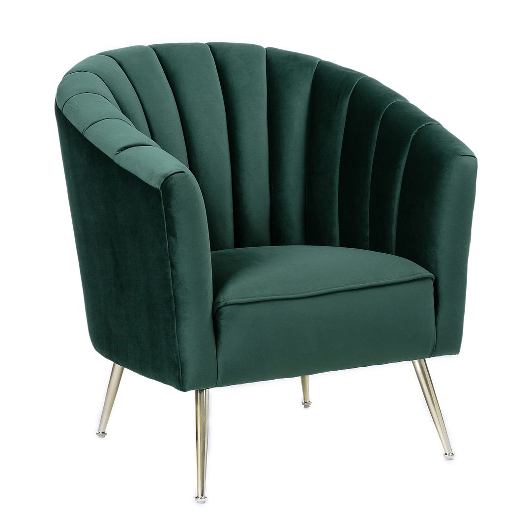 Manhattan Comfort Rosemont Green & Gold Velvet Accent Chair