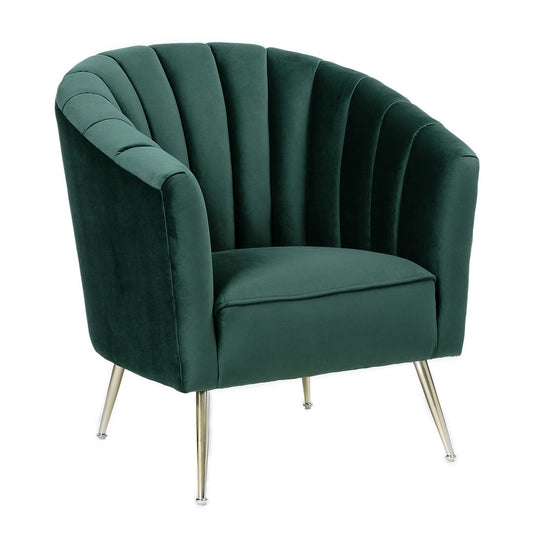 Manhattan Comfort Rosemont Green & Gold Velvet Accent Chair