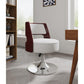 Manhattan Comfort Salon White & Polished Chrome Faux Leather Adjustable Height Swivel Accent Chair