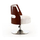 Manhattan Comfort Salon White & Polished Chrome Faux Leather Adjustable Height Swivel Accent Chair