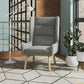 Manhattan Comfort Sampson Graphite & Natural Twill Accent Chair