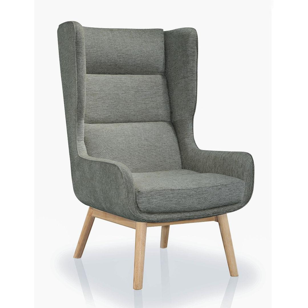 Manhattan Comfort Sampson Graphite & Natural Twill Accent Chair