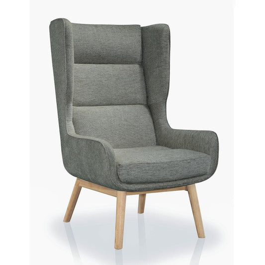 Manhattan Comfort Sampson Graphite & Natural Twill Accent Chair