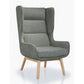 Manhattan Comfort Sampson Graphite & Natural Twill Accent Chairs In A Set Of 2