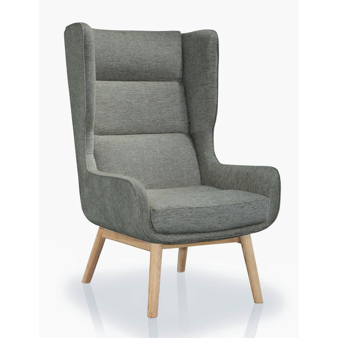 Manhattan Comfort Sampson Graphite & Natural Twill Accent Chairs In A Set Of 2