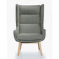 Manhattan Comfort Sampson Graphite & Natural Twill Accent Chairs In A Set Of 2