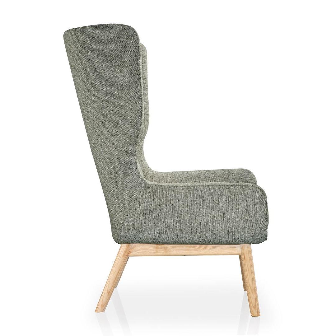 Manhattan Comfort Sampson Graphite & Natural Twill Accent Chairs In A Set Of 2