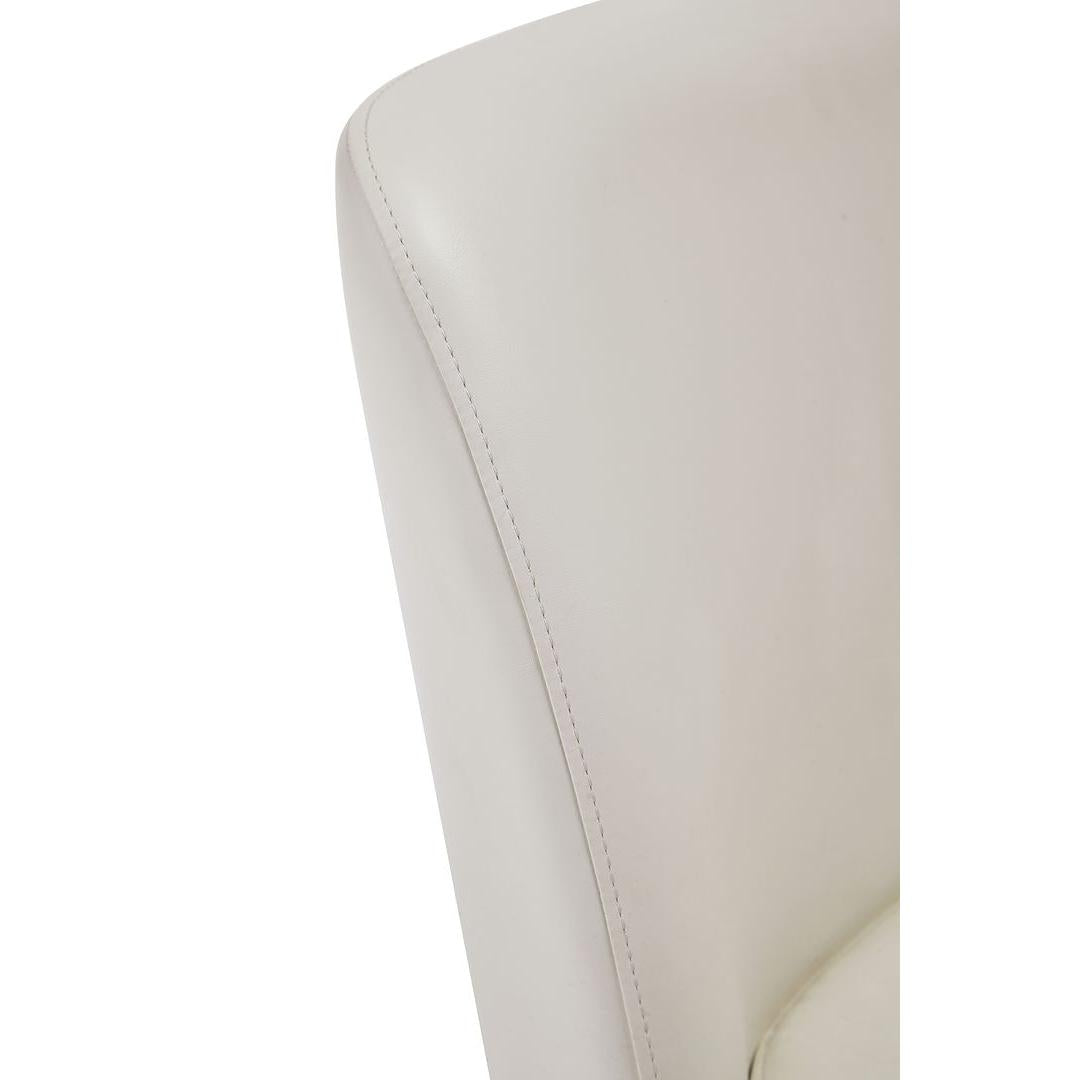 Manhattan Comfort Serena Faux Leather Dining Chair In Cream