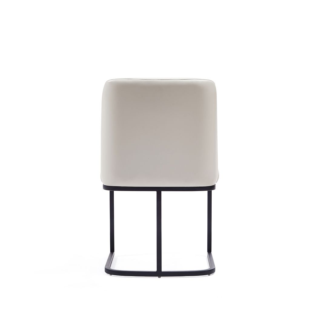 Manhattan Comfort Serena Faux Leather Dining Chair In Cream