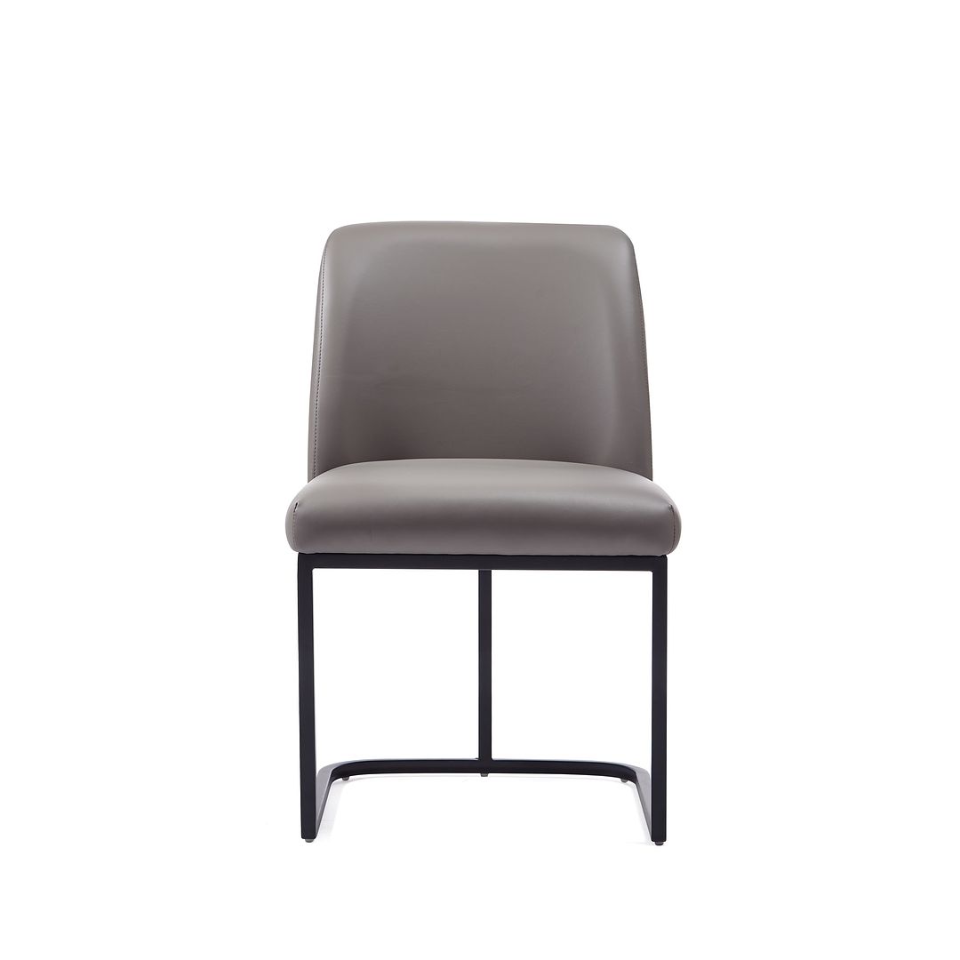 Manhattan Comfort Serena Faux Leather Dining Chair In Gray