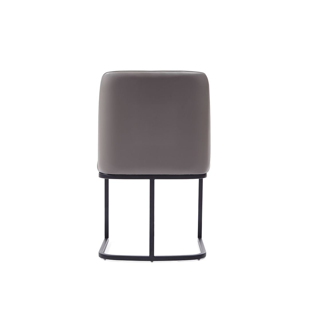 Manhattan Comfort Serena Faux Leather Dining Chair In Gray