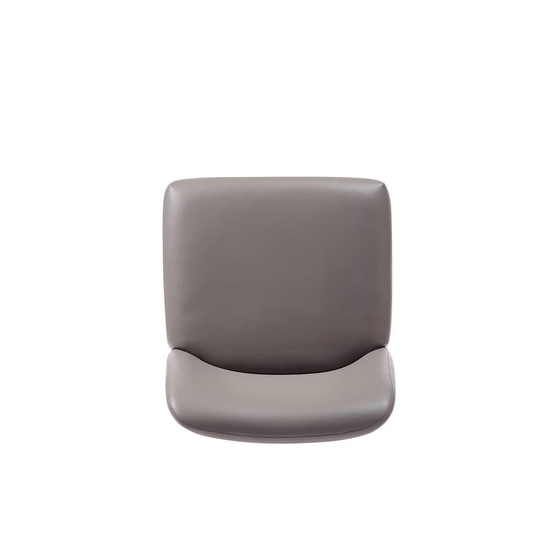 Manhattan Comfort Serena Faux Leather Dining Chair In Gray