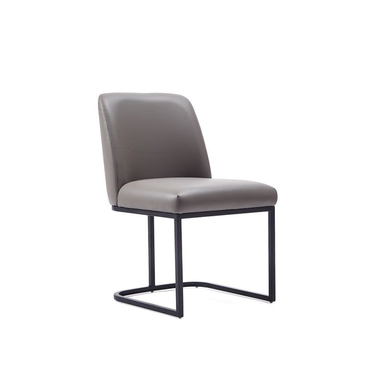 Manhattan Comfort Serena Faux Leather Dining Chair In Gray