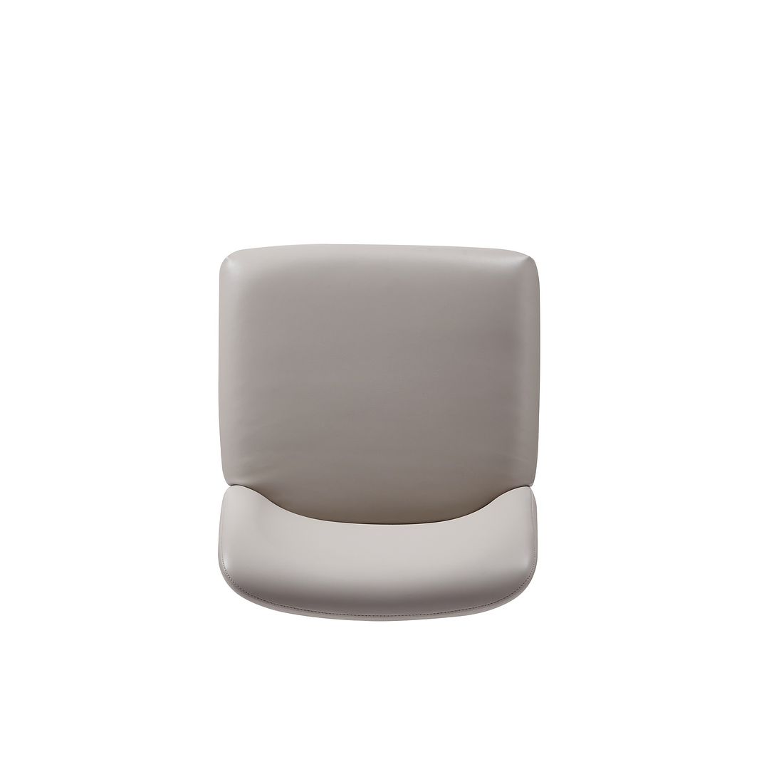 Manhattan Comfort Serena Faux Leather Dining Chair In Light Gray