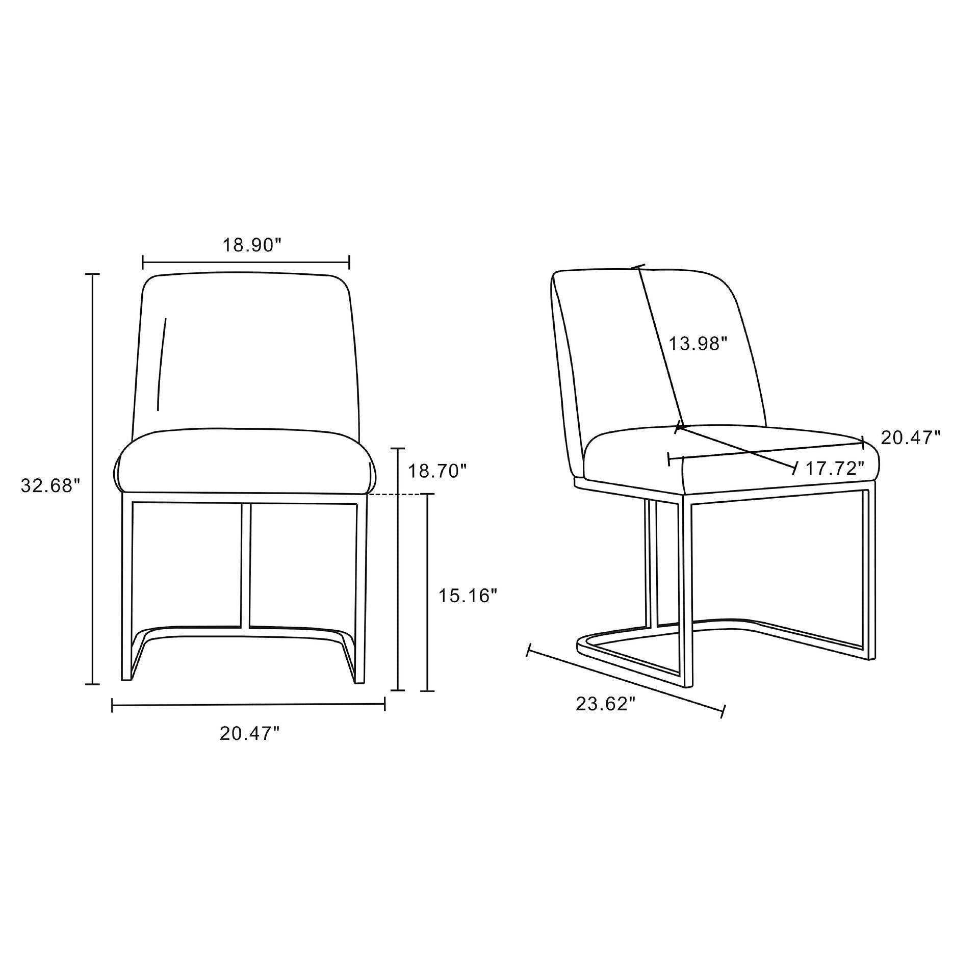 Manhattan Comfort Serena Faux Leather Dining Chair In Light Gray