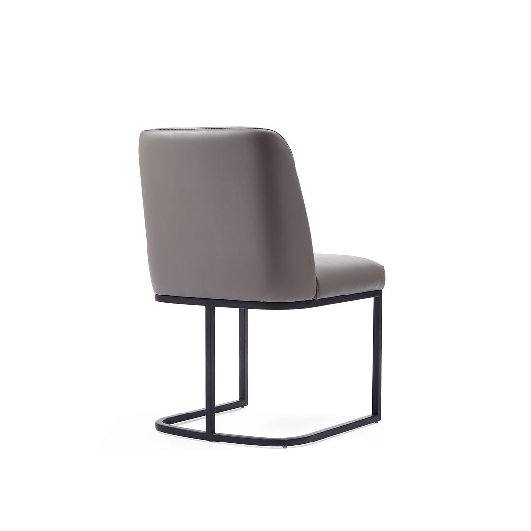 Manhattan Comfort Serena Faux Leather Gray Dining Chairs In A Set Of 2