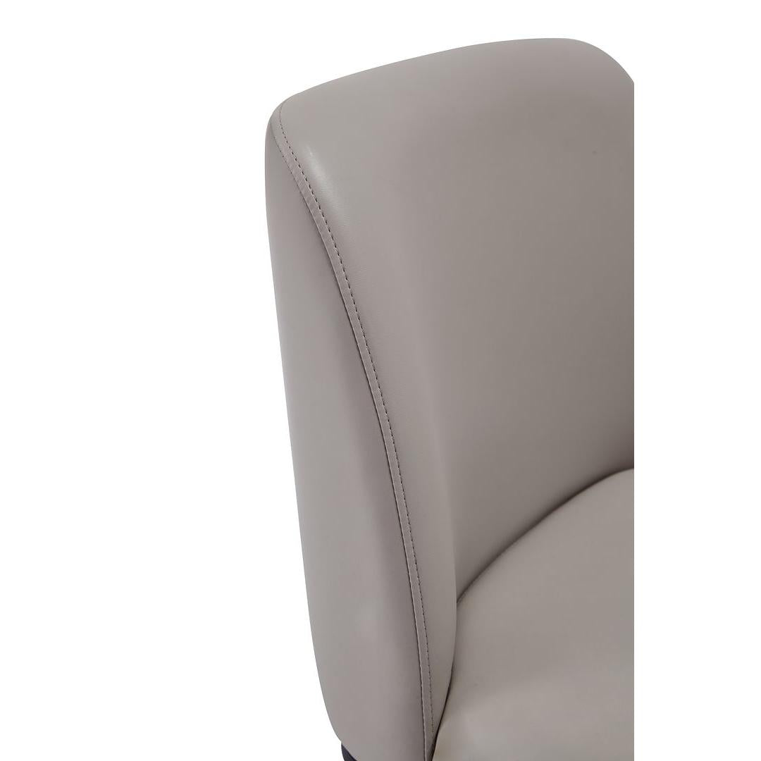 Manhattan Comfort Serena Faux Leather Light Gray Dining Chairs In A Set Of 2