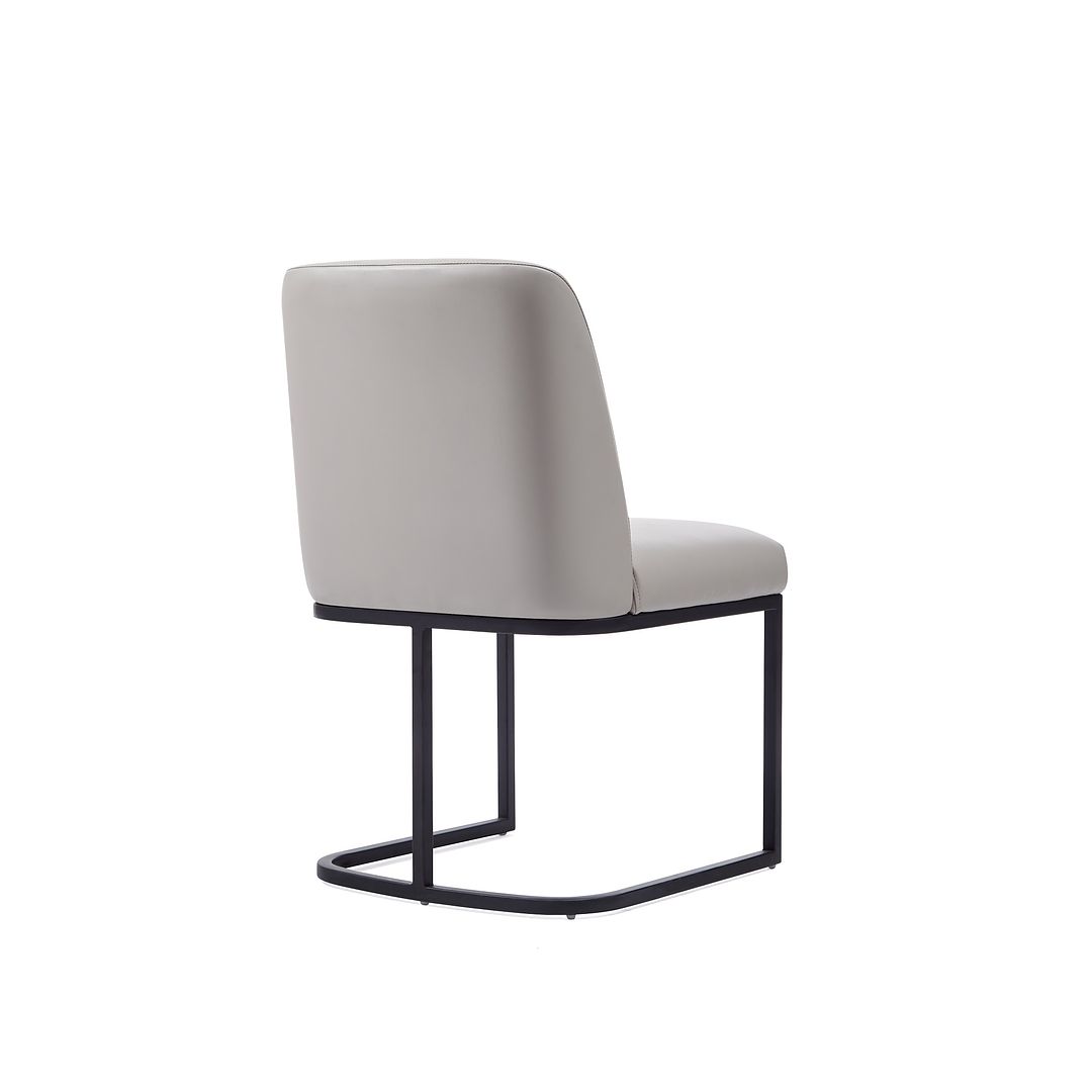 Manhattan Comfort Serena Faux Leather Light Gray Dining Chairs In A Set Of 2