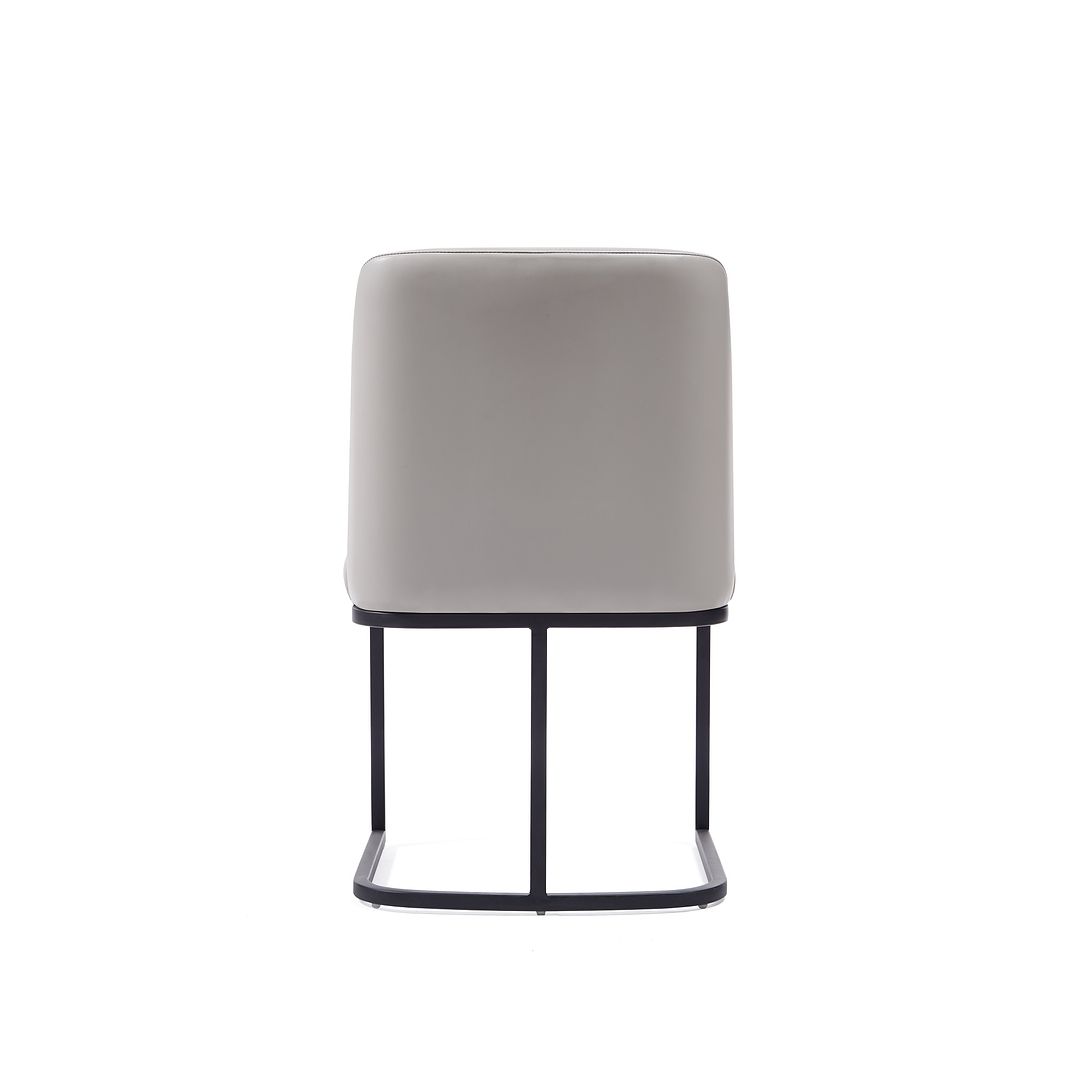 Manhattan Comfort Serena Faux Leather Light Gray Dining Chairs In A Set Of 2