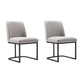 Manhattan Comfort Serena Faux Leather Light Gray Dining Chairs In A Set Of 2