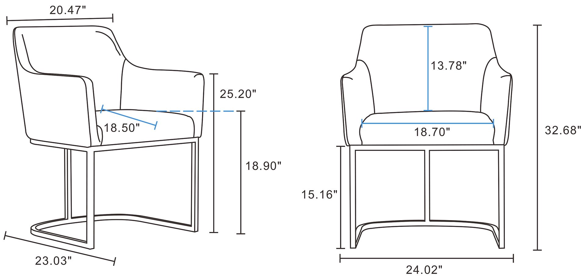 Manhattan Comfort Serena Gray Upholstered Dining Armchair