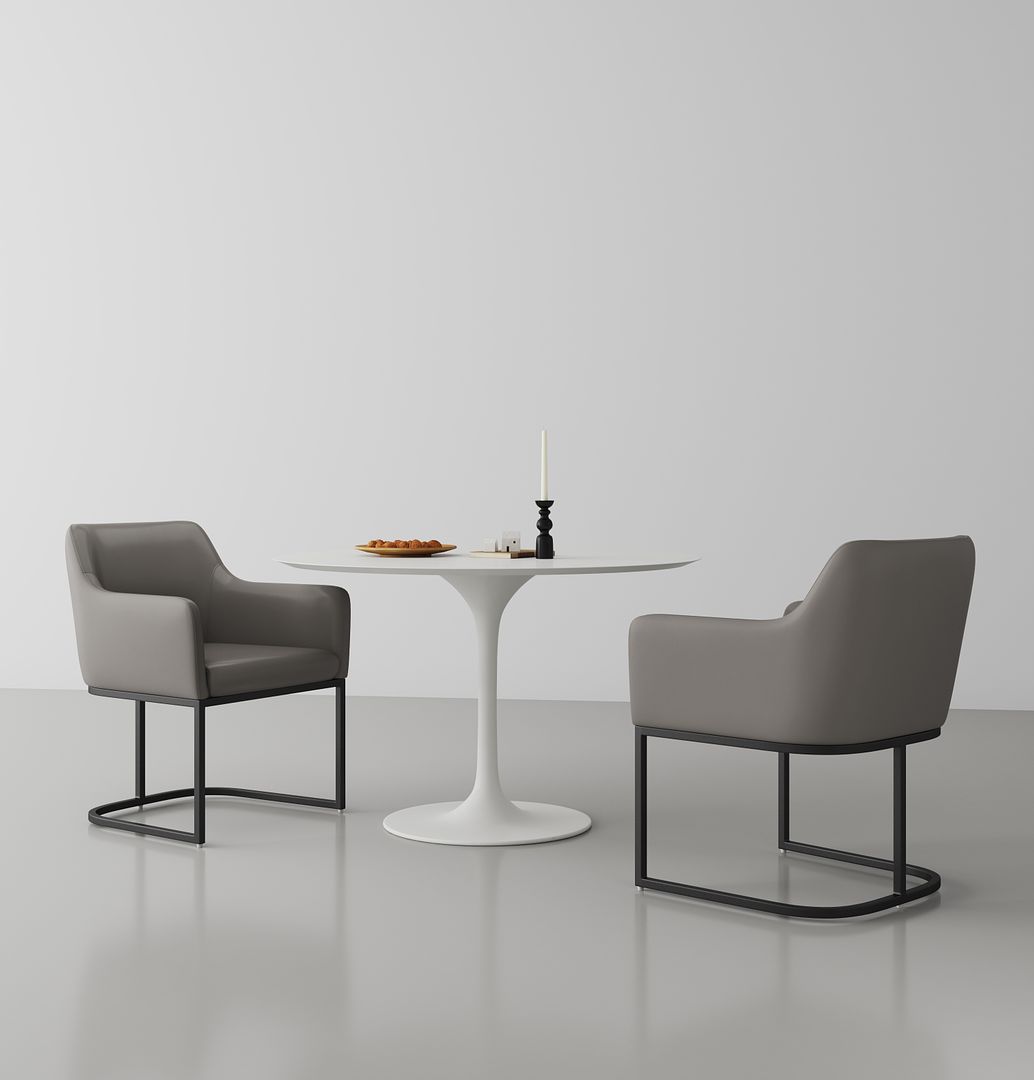 Manhattan Comfort Serena Gray Upholstered Dining Armchair