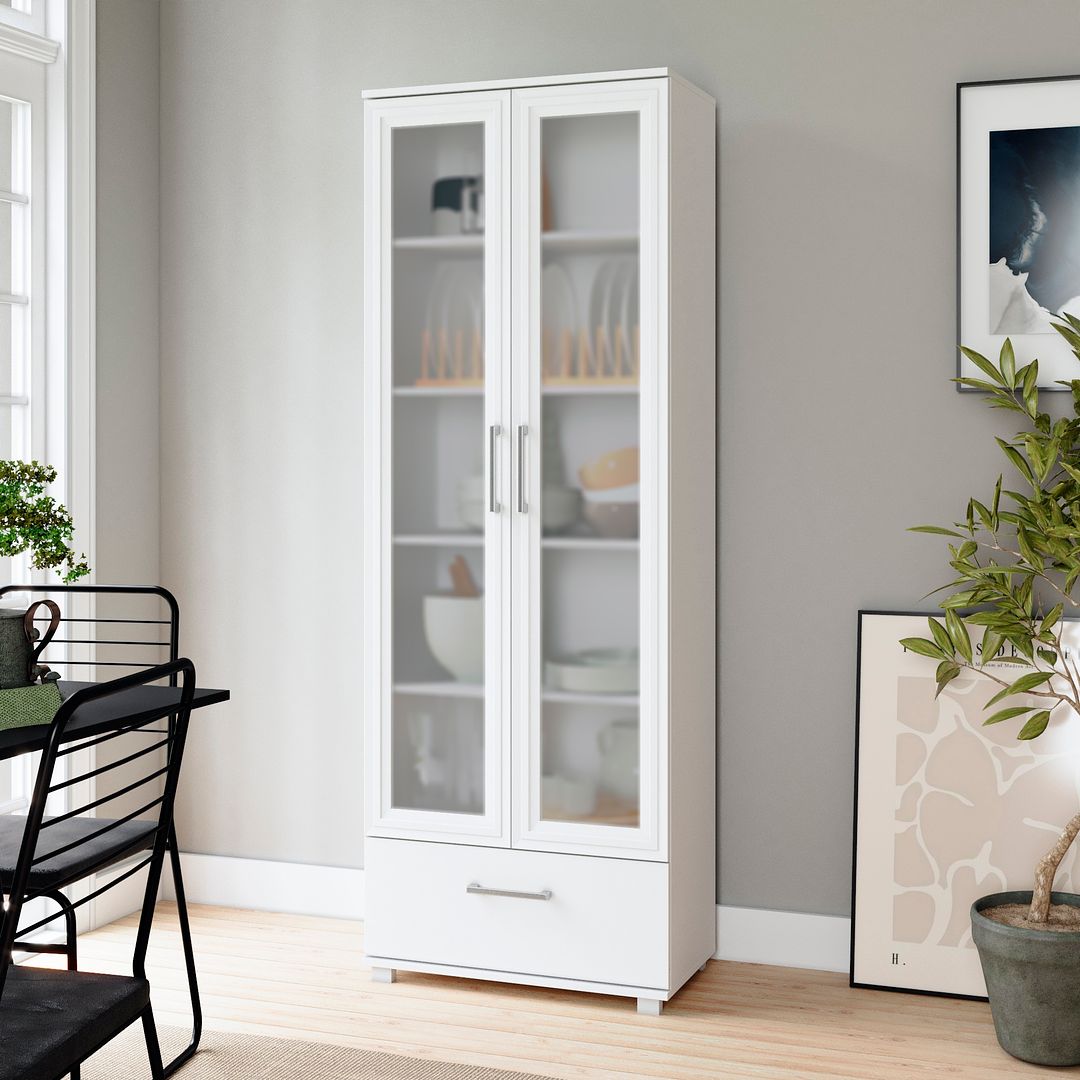 Manhattan Comfort Serra 1.0 5-Shelf Display Cabinet In White
