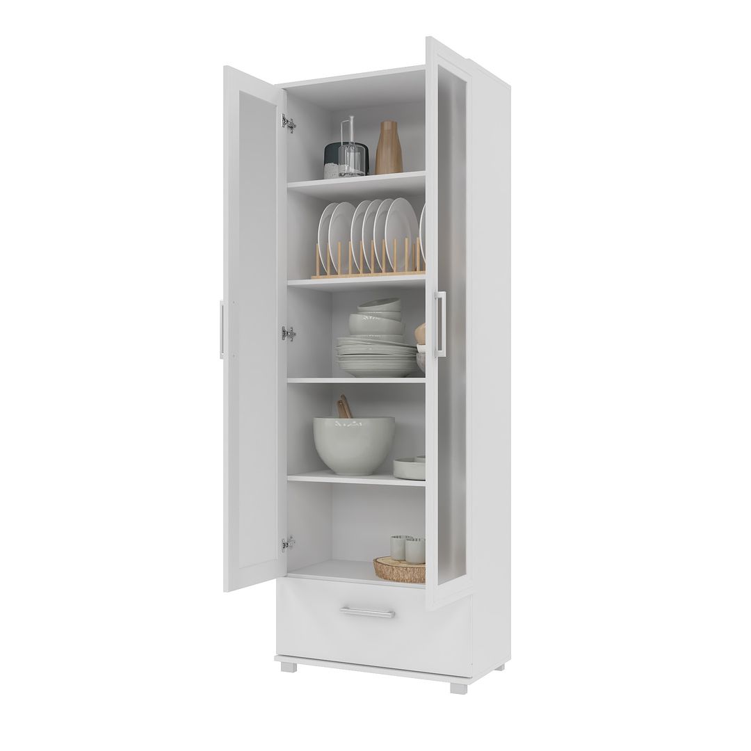Manhattan Comfort Serra 1.0 5-Shelf Display Cabinet In White