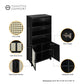 Manhattan Comfort Sheridan 31" Modern Cane Cabinet With Adjustable Shelves in Black