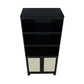 Manhattan Comfort Sheridan 31" Modern Cane Cabinet With Adjustable Shelves in Black