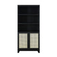 Manhattan Comfort Sheridan 31" Modern Cane Cabinet With Adjustable Shelves in Black