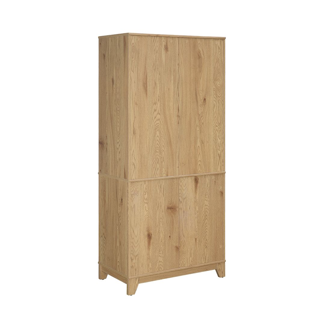 Manhattan Comfort Sheridan 31" Modern Cane Cabinet With Adjustable Shelves in Nature