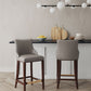Manhattan Comfort Shubert 2-Piece Dark Taupe Upholstered Leatherette Barstool